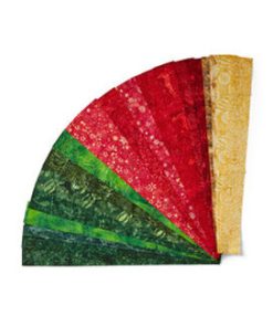 2.5 x 42 Jolly Jingle Batik Christmas Cotton Fabric Strips 40ct