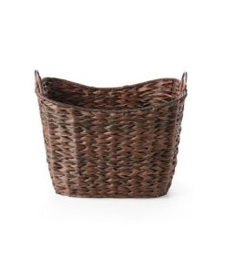 Water Hyacinth Woven Basket With Ring Handles by Place   Time
