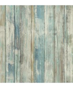 York Wallcoverings Wallpaper Blue Distressed Wood