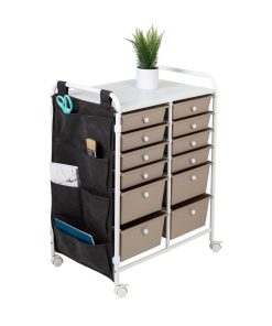 Honey Can Do 25 x 32 Metal 12 Drawer Rolling Storage Craft Cart