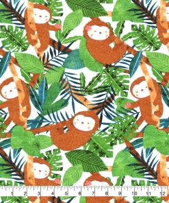 Hanging Sloths Super Snuggle Flannel Fabric