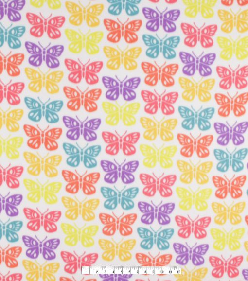 Multi Butterfly Lines Blizzard Fleece Fabric - Image 4