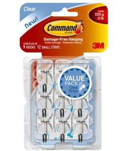 Command 0.5lb Clear Small Wire Hooks   Strips 21ct
