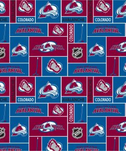 Colorado Avalanche Fleece Fabric Block