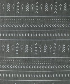 Directional Geometrics on Gray Anti Pill Fleece Fabric