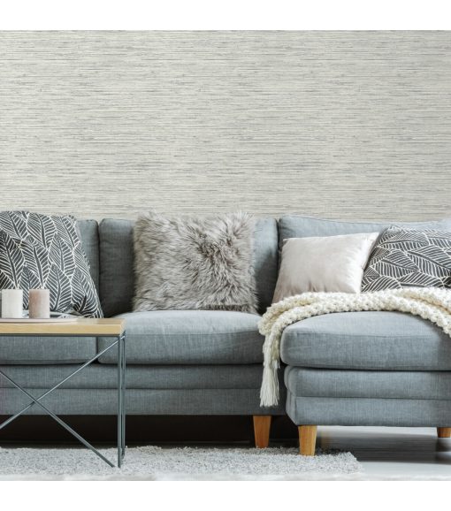 York Wallcoverings Wallpaper Grey Grasscloth - Image 2