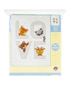 Janlynn 34 x 43 Woodland Love Quilt Stamped Cross Stitch Kit