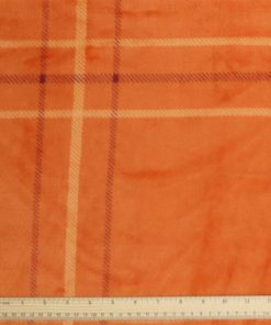 Golden Hour Orange Plaid Sew Lush Fleece Fabric