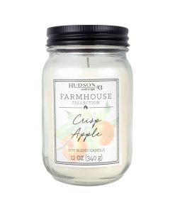 12oz Crisp Apple Scented Mason Jar Candle by Hudson 43