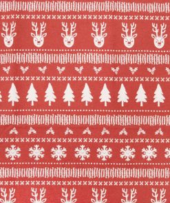Fair Isle on Red Super Snuggle Christmas Flannel Fabric by POP!
