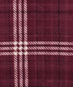 Burgundy Sweater Plaid Anti Pill Fleece Fabric