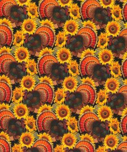 Fabric Traditions Turkeys And Sunflowers Harvest Cotton Fabric