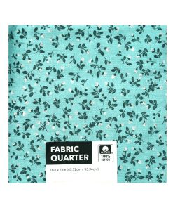 18 x 21 Floral on Teal Cotton Fabric Quarter by Keepsake Calico