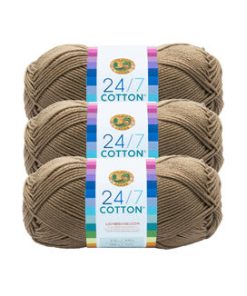 Lion Brand Yarn 24/7 Cotton 186yds Worsted Yarn 3 Bundle