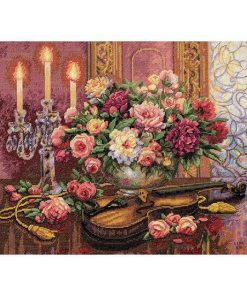 Dimensions 16 x 13 Romantic Floral Counted Cross Stitch Kit