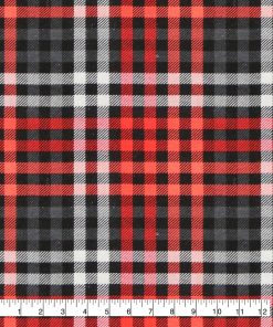 Red Black Tartan Super Snuggle Flannel Fabric