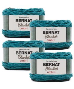 Bernat Ombre Blanket 220yds Super Bulky Polyester Yarn 4 Bundle