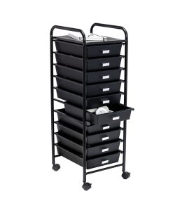 Honey Can Do 15 x 35 Black 10 Drawer Rolling Storage Cart - 1