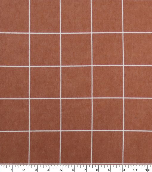 Windowpane Rust Super Snuggle Flannel Fabric - Image 2