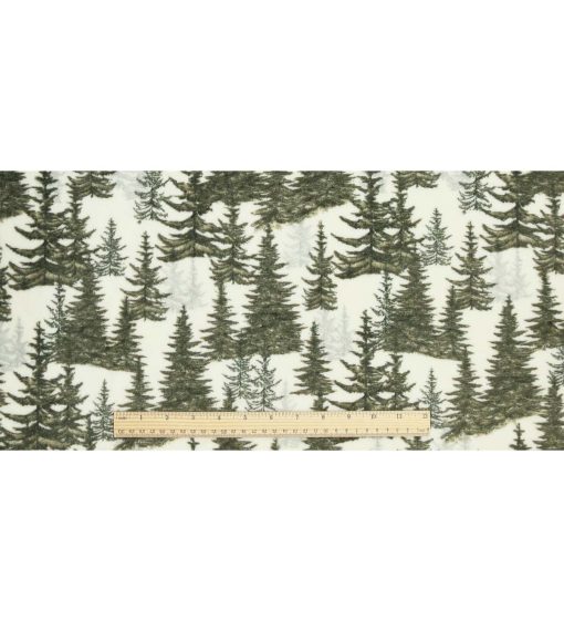 Evergreen Trees Sew Lush Fleece Fabric - Image 4