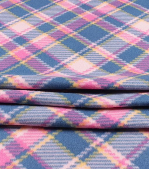 Pastel Bias Plaid Blizzard Fleece Fabric - Image 2