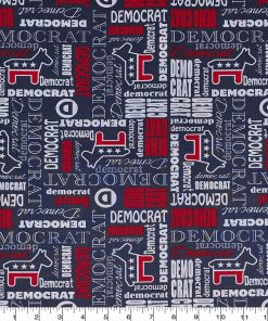 Democratic Tossed Allover Patriotic Cotton Fabric