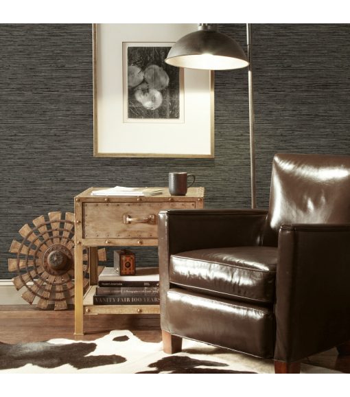 RoomMates Wallpaper Grey Grasscloth - Image 2