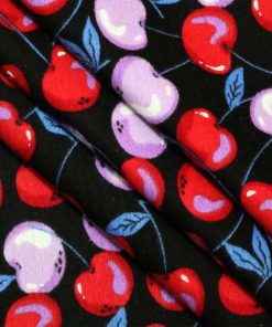 Red   Pink Cherries Super Snuggle Flannel Fabric