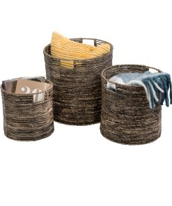 Honey Can Do Coastal 3ct Brown Nesting Storage Baskets