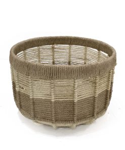 12 Natutal Striped Woven Jute Basket by Place   Time