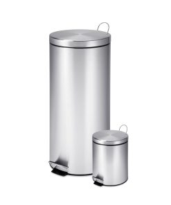 Honey Can Do 2ct Silver Stainless Steel 30L   3L Step Trash Cans