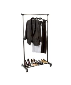 Simplify 31.5 Single Tier Adjustable Height Rolling Garment Rack