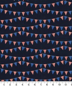 Fabric Traditions Patriotic Flags On Lines Patriotic Cotton Fabric