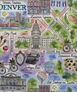 Denver Colorado City Pride Cotton Fabric