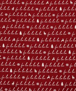 Fa La La on Red Super Snuggle Christmas Flannel Fabric