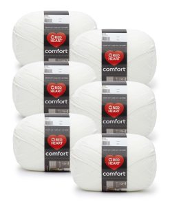 Red Heart Comfort 1859yds Worsted Acrylic Yarn 6 Bundle