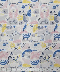 Super Snuggle Patterned Trap Winter Animals Flannel Fabric