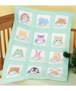 Jack Dempsey Needle Art 9 Peek-A-Boo Stamped White Quilt Blocks 12ct