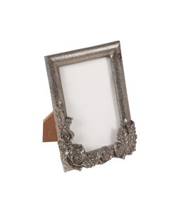 4 x 6 Antique Silver Tabletop Frame Floral Accent by Place   Time