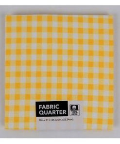 18 x 20 Yellow Checkered Cotton Fabric Quarter 1pc by Keepsake Calico