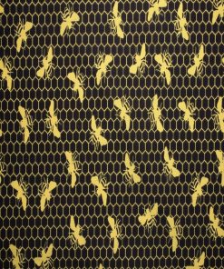 Bees on Black Honeycomb Quilt Cotton Fabric by Quilter s Showcase