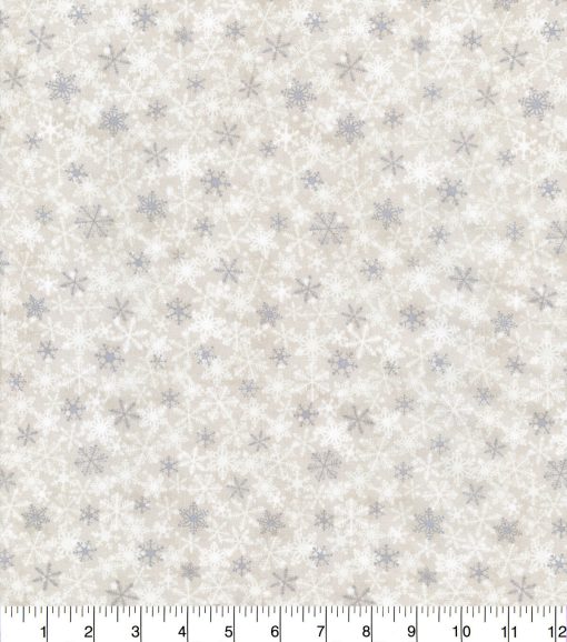 White Packed Snowflakes Christmas Cotton Fabric - Image 2