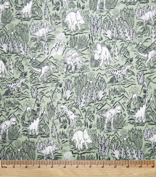 Super Snuggle Sketch Dino Flannel Fabric - Image 2