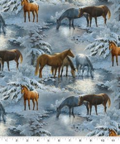 White   Brown Crystal Glenn Novelty Cotton Fabric