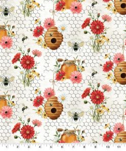 Springs Creative Honey And Hives Premium Print Cotton Fabric