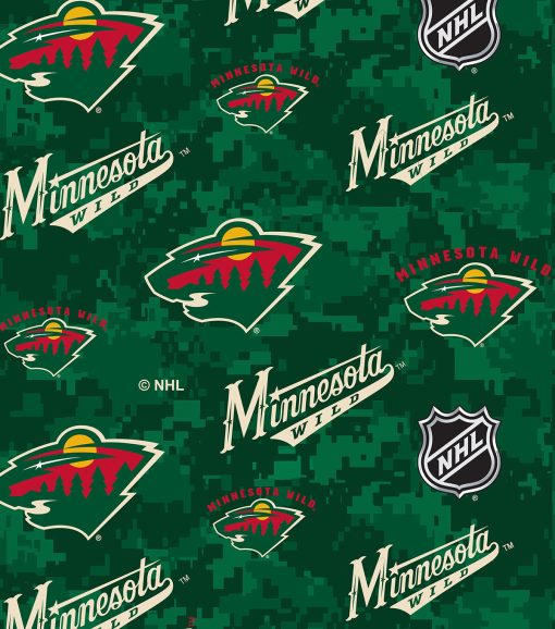 Minnesota Wild Fleece Fabric Digital