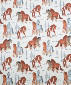 Super Snuggle Multi Horses Flannel Fabric