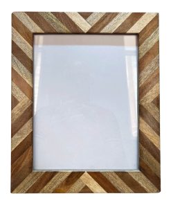 8 x 10 Chevron Wood Tabletop Picture Frame by Place   Time