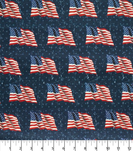 US Flag Patriotic Cotton Fabric - Image 2