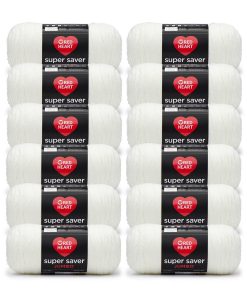 Red Heart Super Saver Jumbo 744yds Acrylic Worsted Yarn 12 Bundle